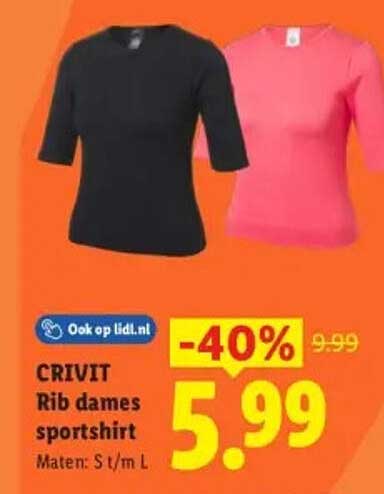 CRIVIT Rib dames sportshirt