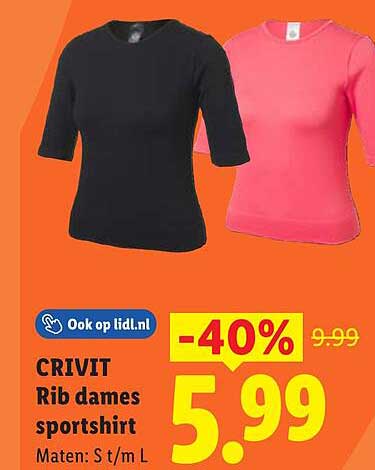 CRIVIT Rib dames sportshirt