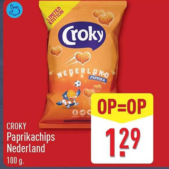 CROKY Paprikachips Nederland 100 g. OP=OP
