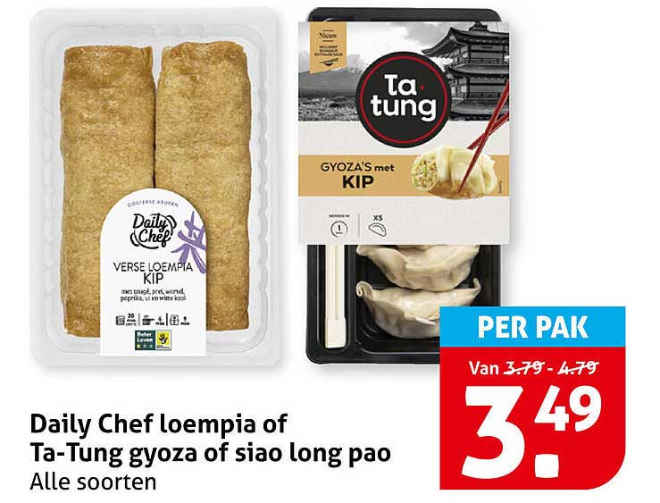 Daily Chef loempia of Ta-Tung gyoza of siao long pao Alle soorten