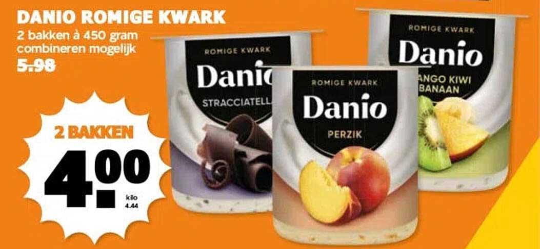 DANIO ROMIGE KWARK 2 bakken a 450 gram combineren mogelijk