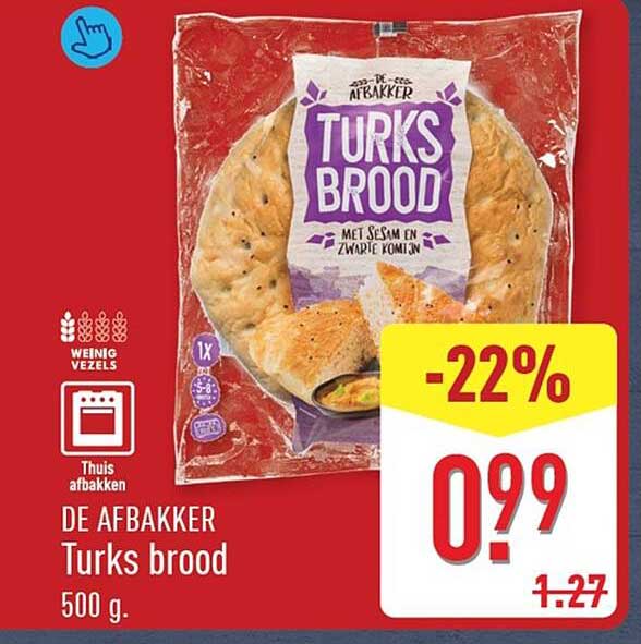 DE AFBAKKER Turks brood 500 g -22%