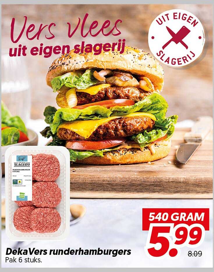 DekaVers runderhamburgers