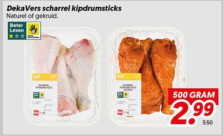 DekaVers scharrel kipdrumsticks naturel of gekruid