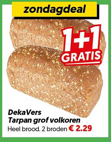 DekaVers Tarpan grof volkoren 1+1 GRATIS