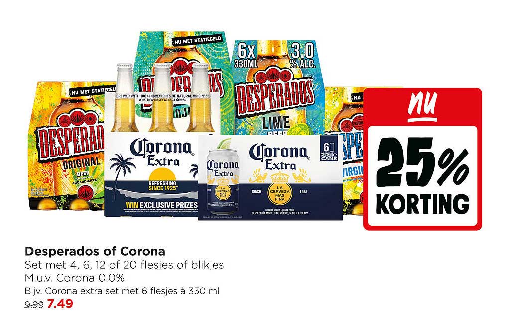 Desperados of Corona 25% korting