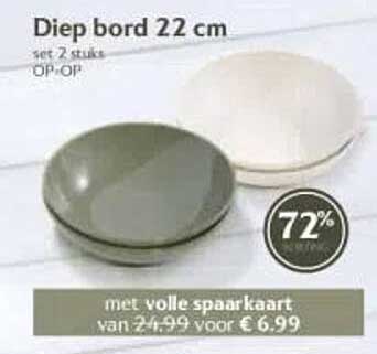 Diep bord 22 cm set 2 stuks OP=OP