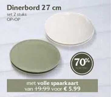 Dinerbord 27 cm set 2 stuks OP=OP
