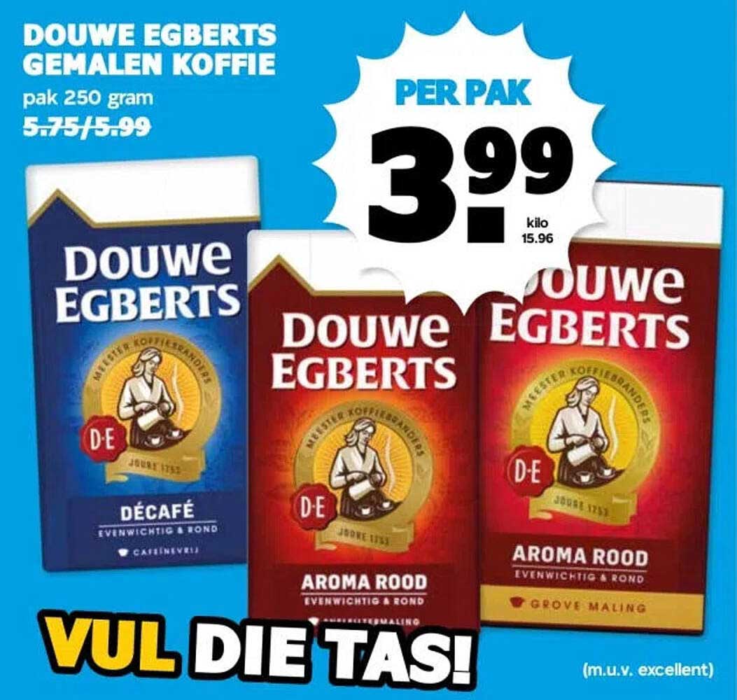 Douwe Egberts gemalen koffie pak 250 gram