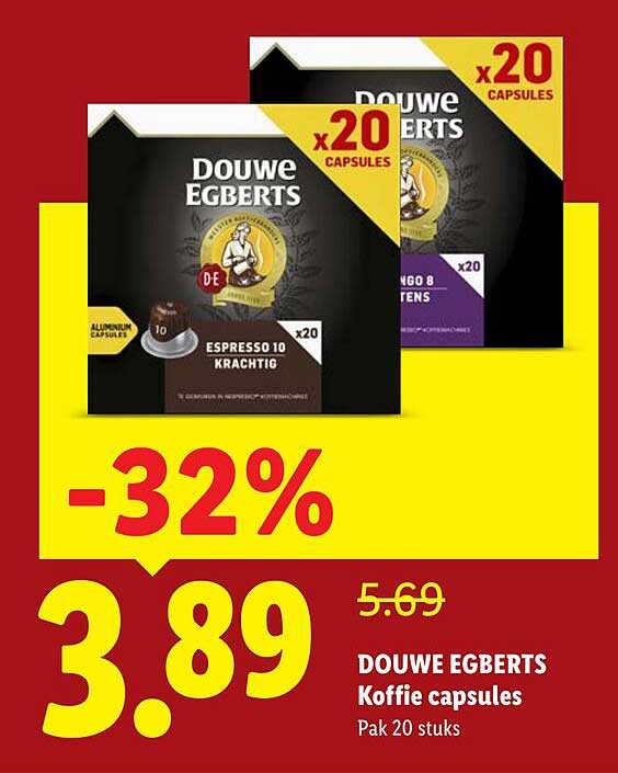 DOUWE EGBERTS Koffie capsules Pak 20 stuks -32%