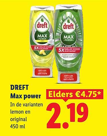 DREFT Max power In de varianten lemon en original 450 ml