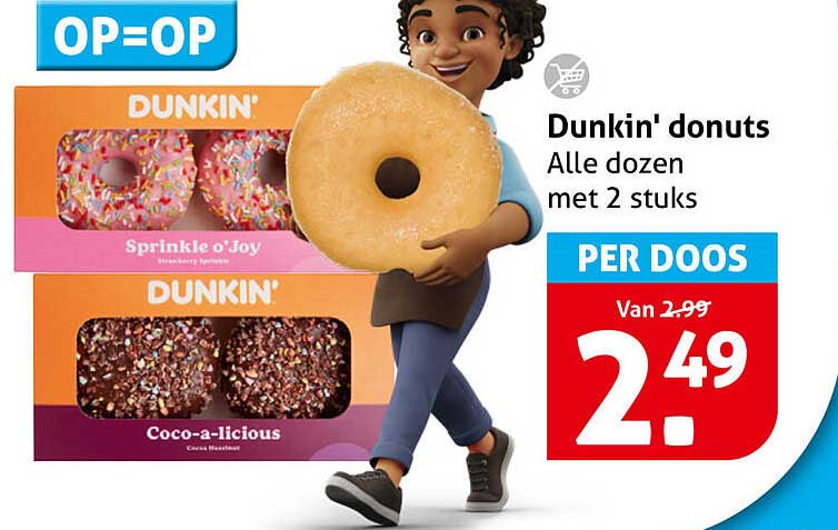 Dunkin' donuts Alle dozen met 2 stuks PER DOOS