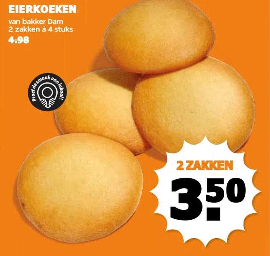 EIERKOEKEN van bakker Dam 2 zakken à 4 stuks