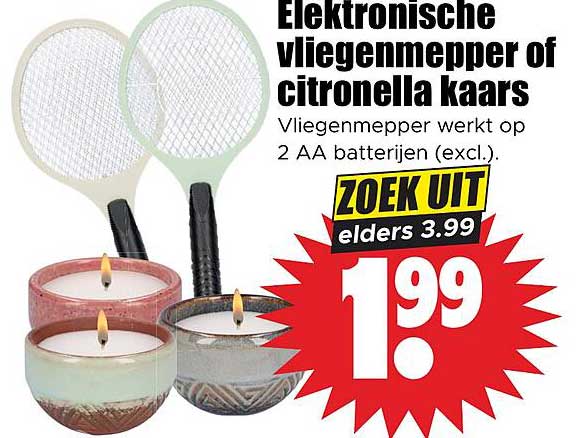 Elektronische vliegenmepper of citronella kaars
