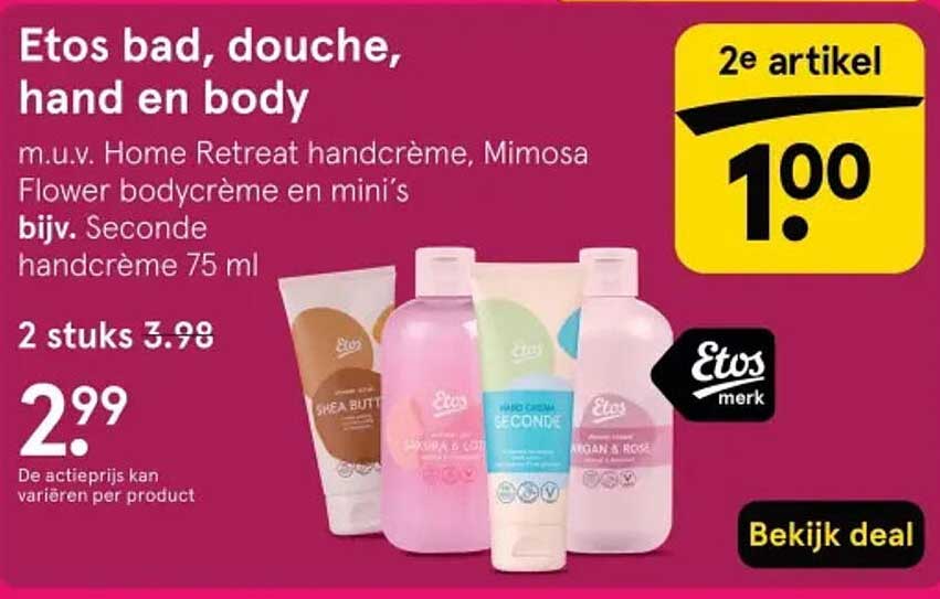 Etos bad, douche, hand en body 2e artikel