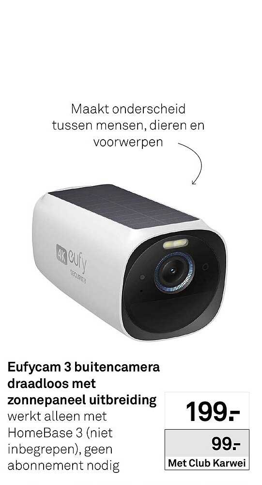 Eufycam 3 buitencamera draadloos met zonnepanelen uitbreiding