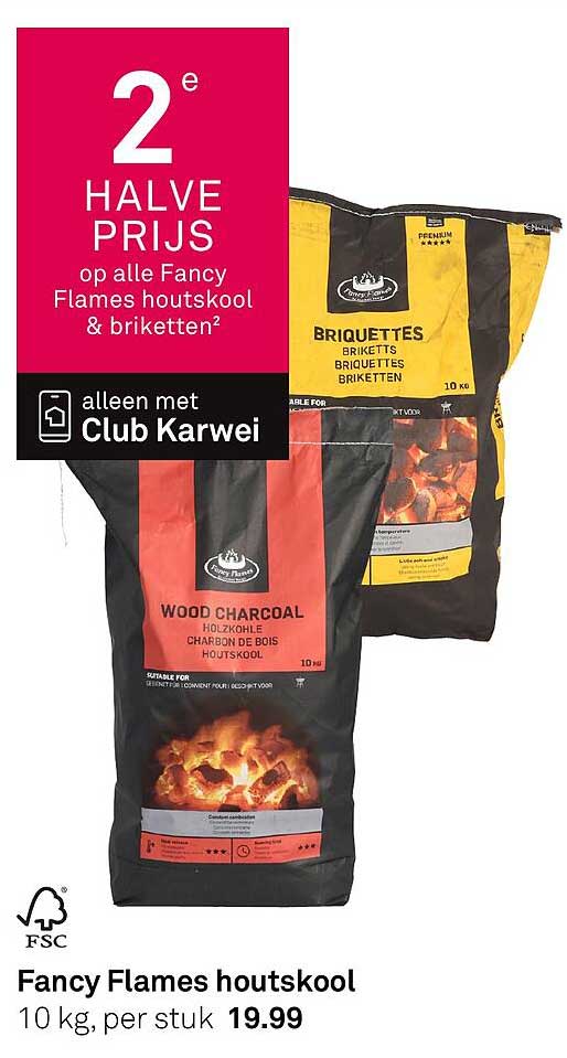 Fancy Flames houtskool 2e halve prijs