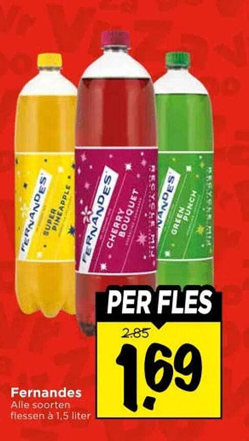 Fernandes Alle soorten flessen à 1,5 liter PER FLES