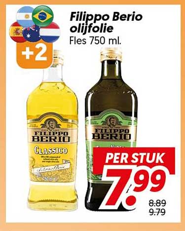 Filippo Berio olijfolie Fles 750 ml. +2