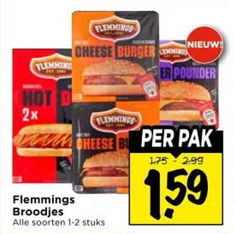 Flemmings Broodjes Alle soorten 1-2 stuks PER PAK