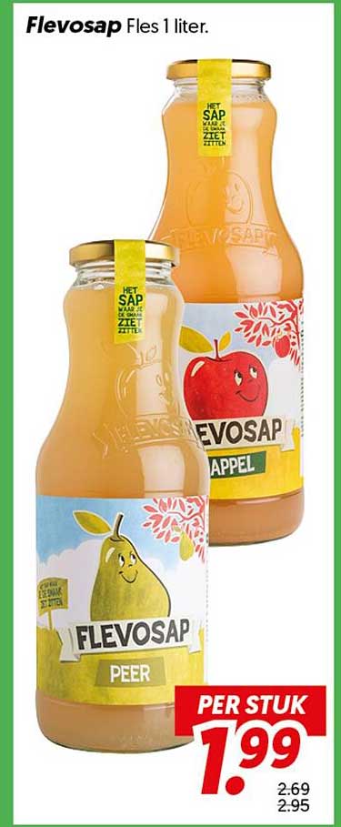 Flevosap Fles 1 liter.