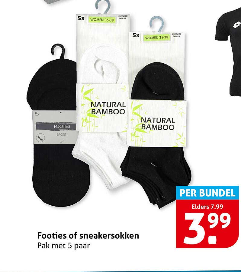 Footies of sneakersokken Pak met 5 paar