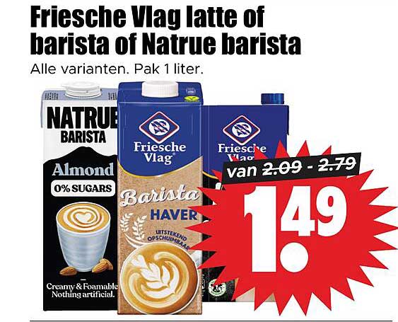 Friesche Vlag latte of barista of Natrue barista