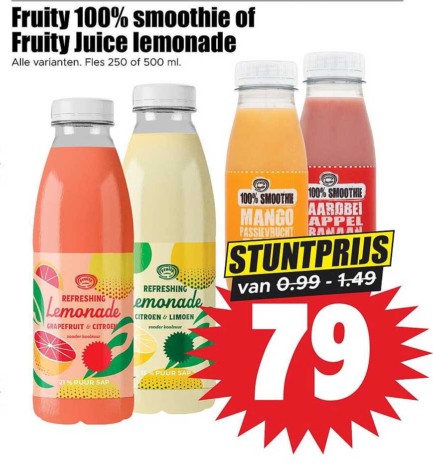 Fruity 100% Smoothie of Fruity Juice Lemonade