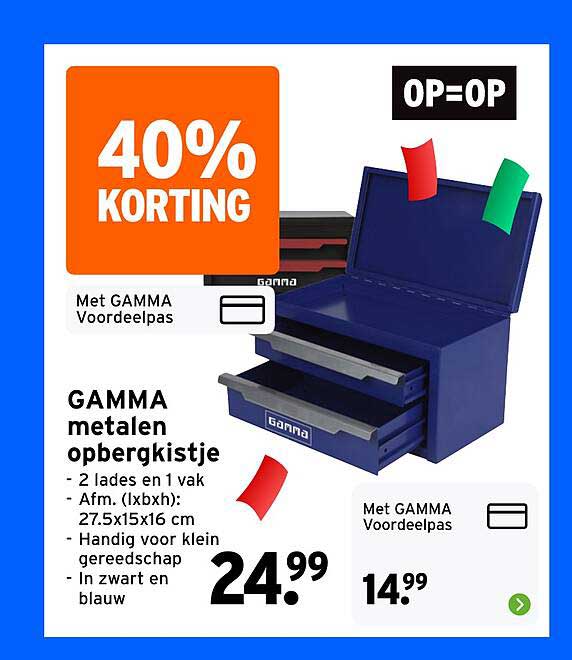 GAMMA metalen opbergkistje OP=OP