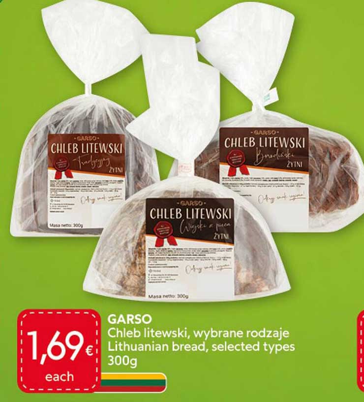 GARSO Chleb litewski, wybrane rodzaje Lithuanian bread, selected types 300g