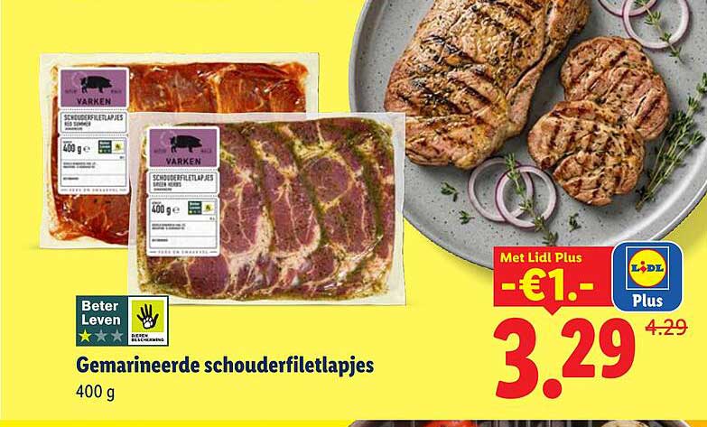 Gemarineerde schouderfiletlapjes 400 g