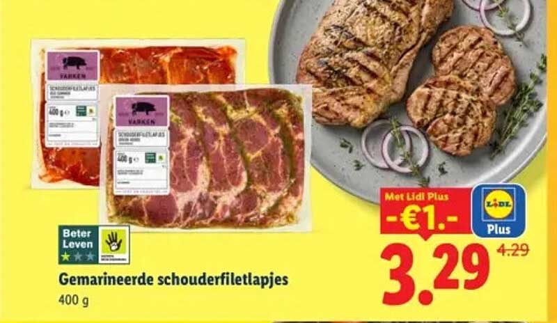 Gemarineerde schouderfiletlapjes