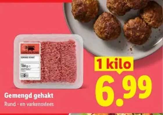 Gemengd gehakt Rund- en varkensvlees 1 kilo
