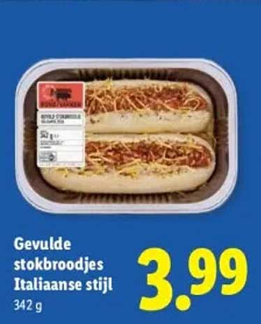 Gevulde stokbroodjes Italiaanse stijl 342 g
