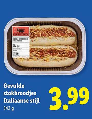 Gevulde stokbroodjes Italiaanse stijl