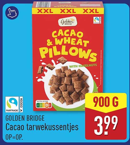 Golden Bridge Cacao tarwekussentjes 900 g