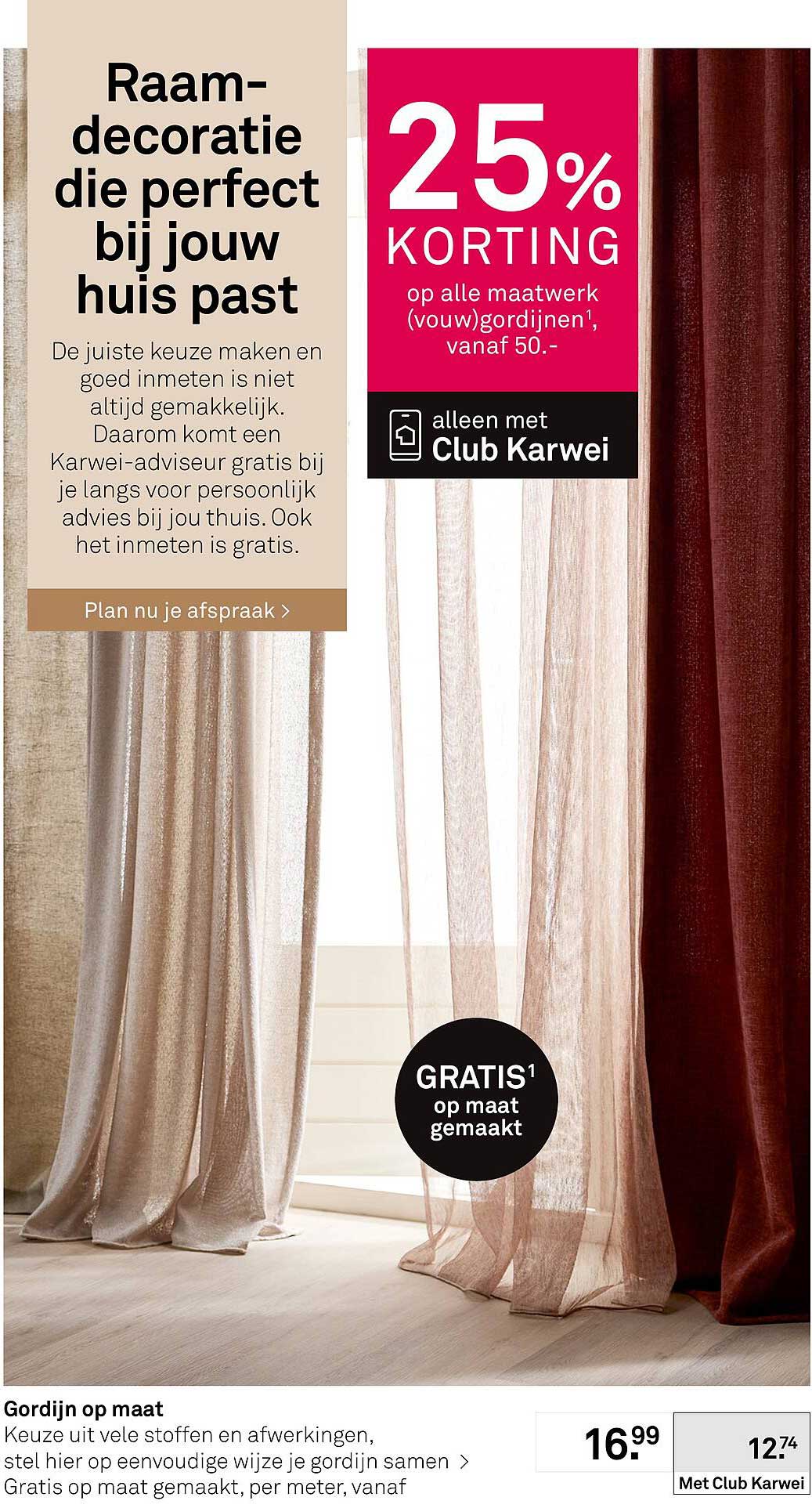Gordijn op maat Gratis op maat gemaakt