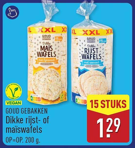 GOUD GEBAKKEN Dikke rijst- of maiswafels 15 STUKS