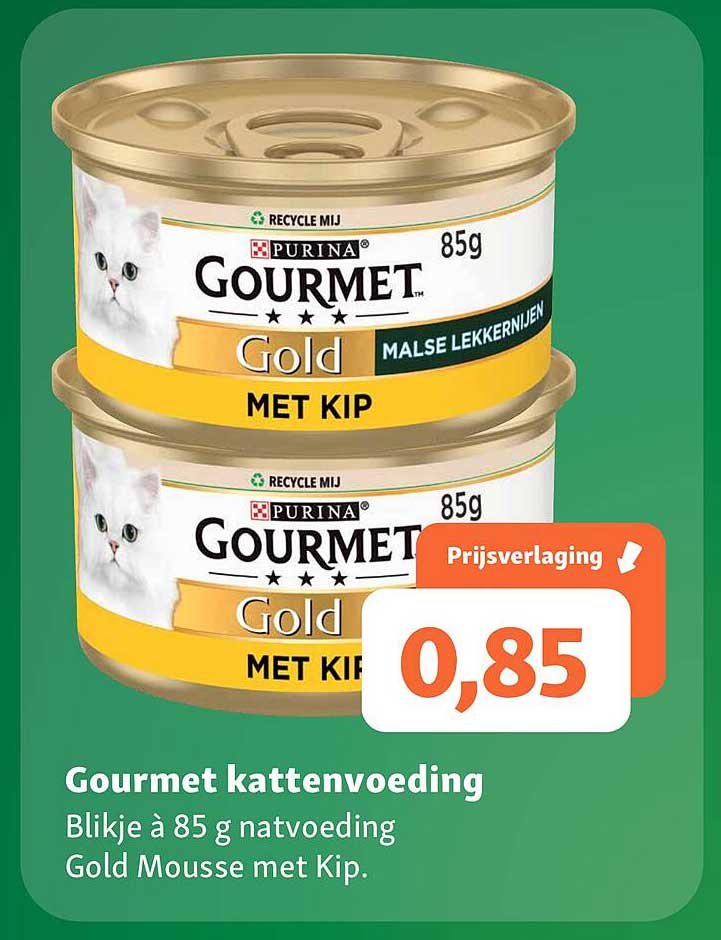 Gourmet kattenvoeding Blikje à 85 g natvoeding Gold Mousse met Kip.
