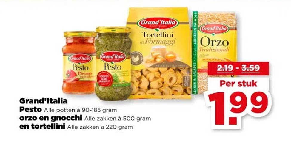 Grand'Italia Pesto orzo en gnocchi en tortellini