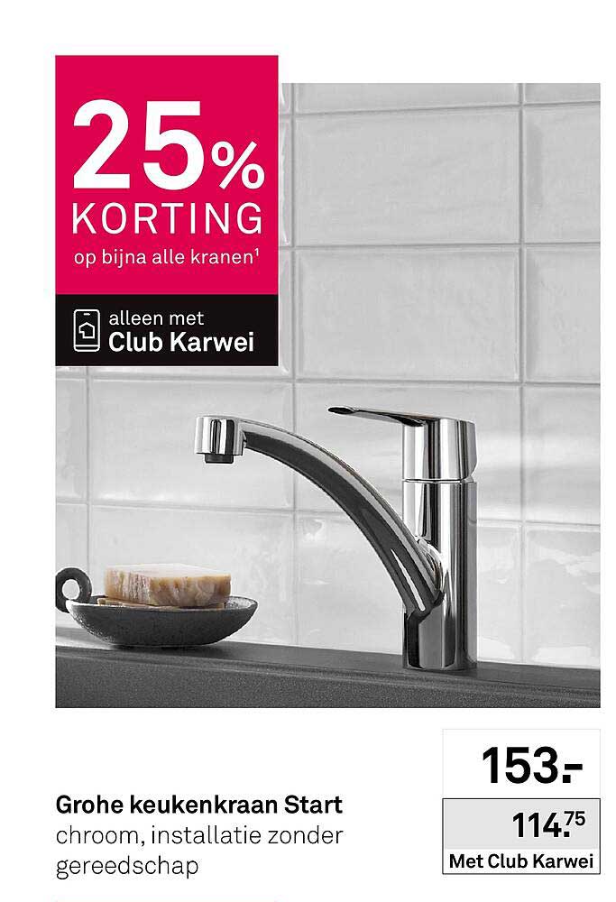 Grohe keukenkraan Start chroom, installatie zonder gereedschap