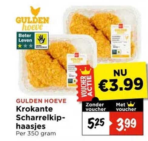 GULDEN HOEVE Krokante Scharrelkiphaasjes Per 350 gram