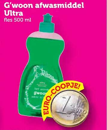 G'woon afwasmiddel Ultra fles 500 ml EURO-COOPJE!