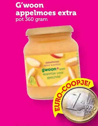 G'woon appelmoes extra pot 360 gram EURO-COOPJE!