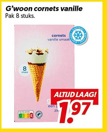 G'woon cornets vanille