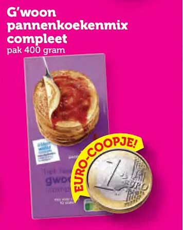 G'woon pannenkoekenmix compleet pak 400 gram EURO-COOPJE!