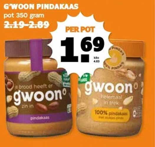 G'WOON PINDAKAAS pot 350 gram
