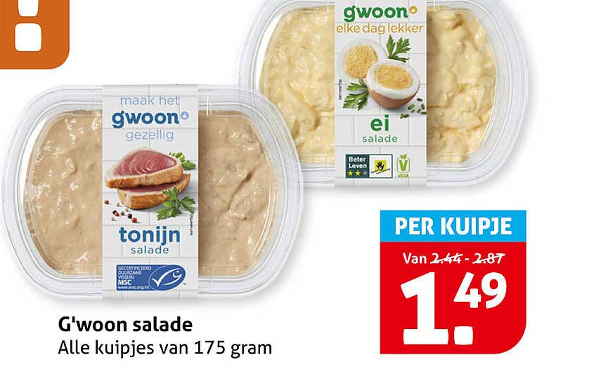 G'woon salade Alle kuipjes van 175 gram PER KUIJPJE