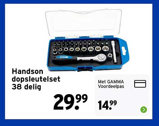 Handson dopsleutelset 38 delig