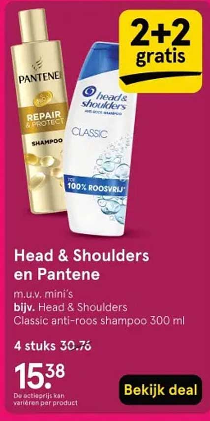 Head & Shoulders en Pantene 2+2 gratis